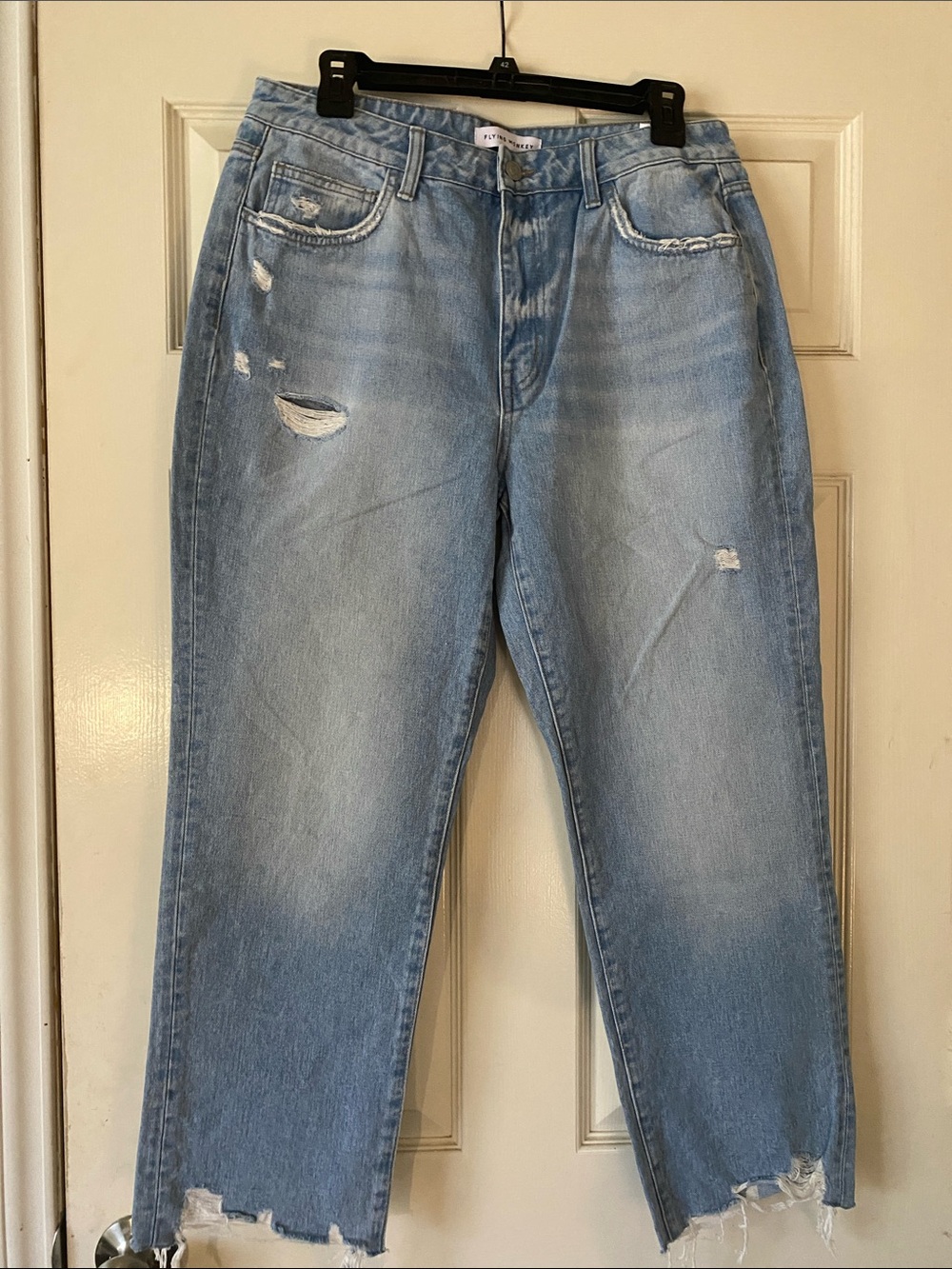 Flying Monkey Light Blue Distressed Relaxed Jeans